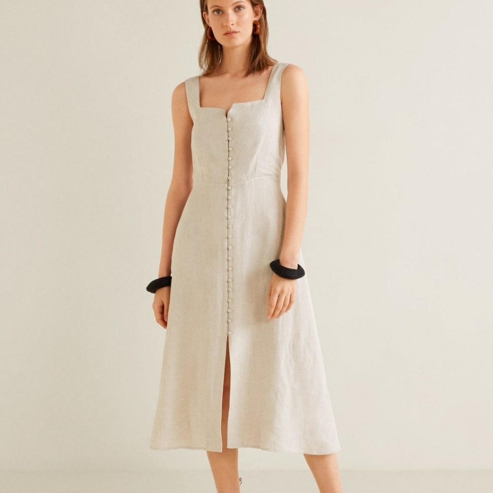 Mango (MNG) buttoned down midi dress